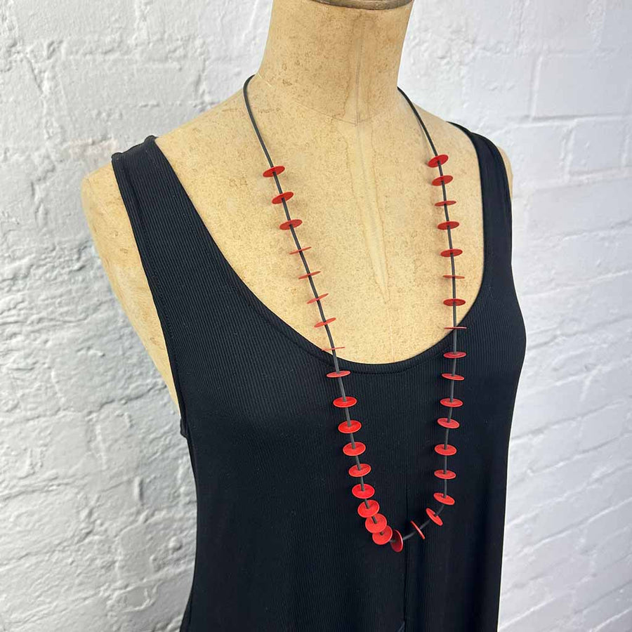 recycled African vulcanite vinyl bead necklaces