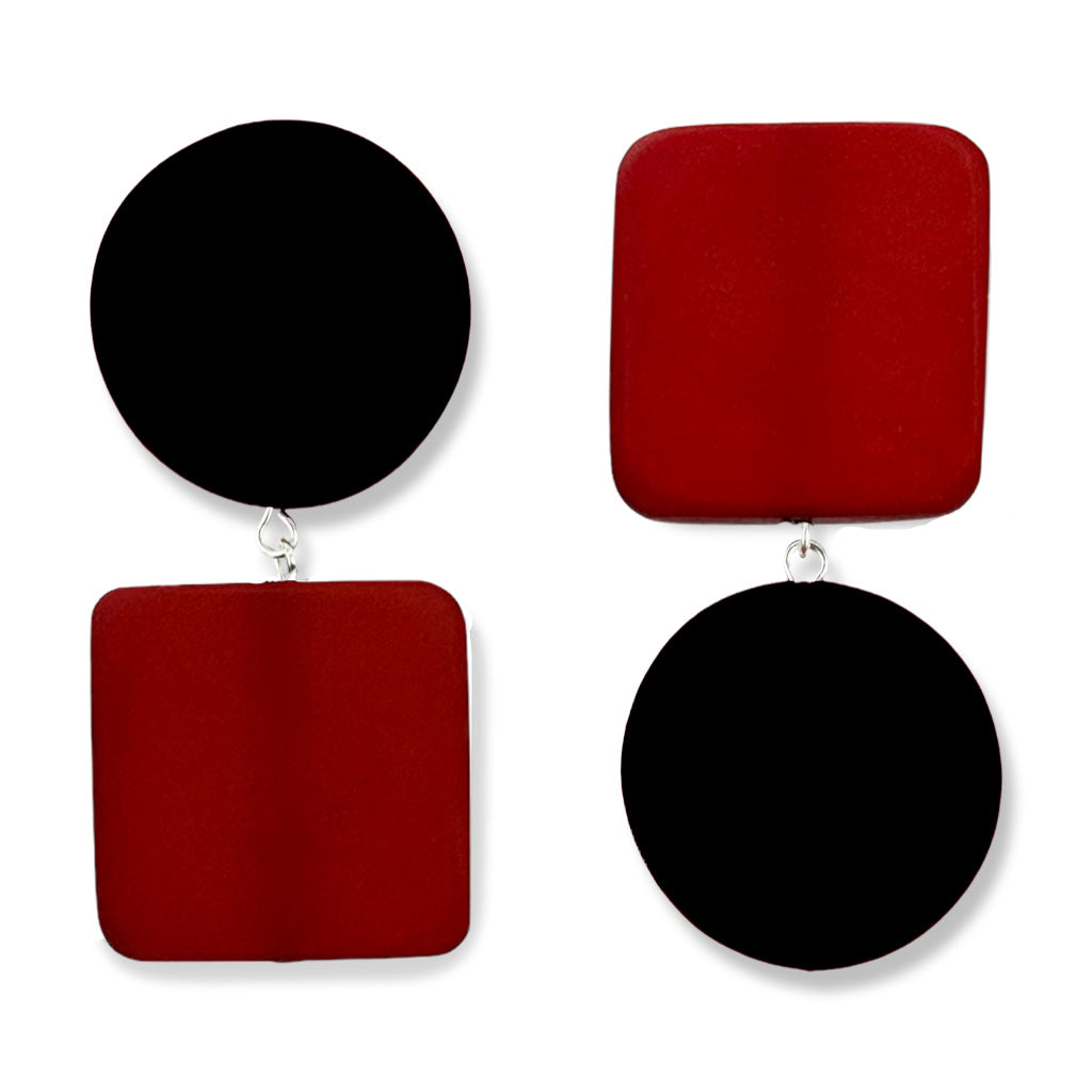 square circle earrings