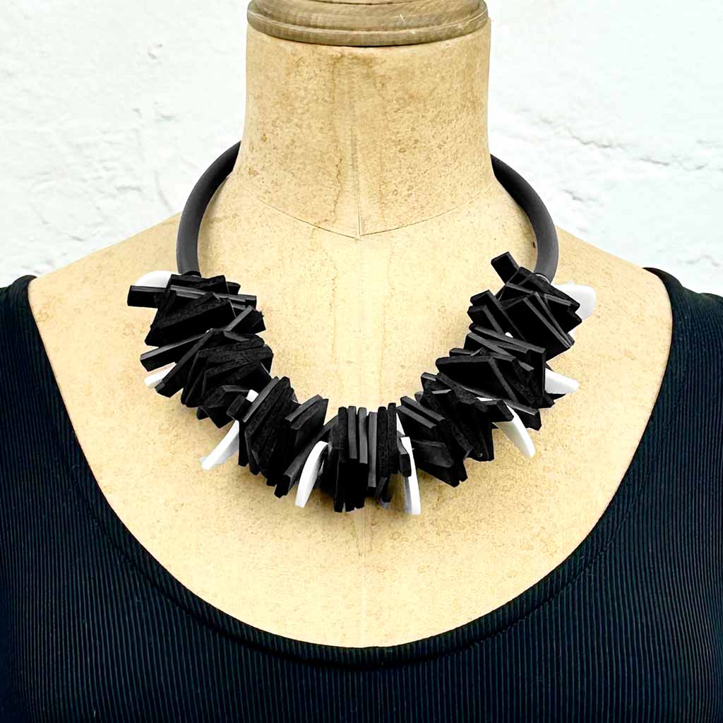 Zero Waste, Recycled Rubber and Perspex Necklace Discontinued Colours