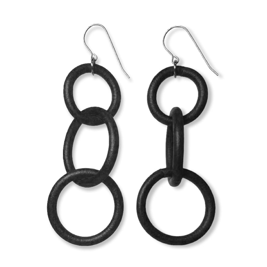 simple rubber chain earrings