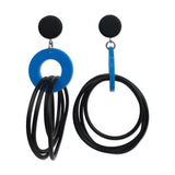 OH So Fabulous, recycled rubber designer earrings -old colours