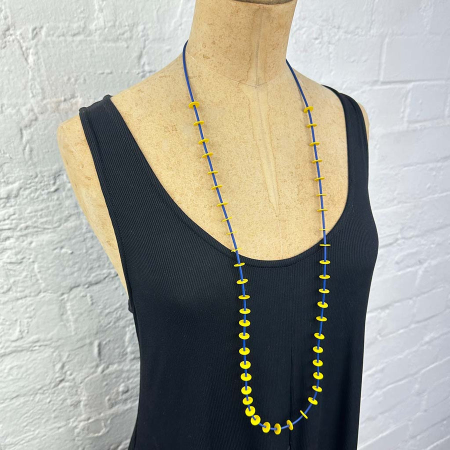 recycled African vulcanite vinyl bead necklaces