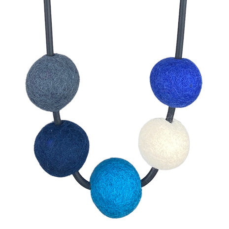 two colour short felt necklace: chunky 5fb necklace - samples and discontinued