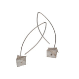 sterling silver earrings with silver square disks