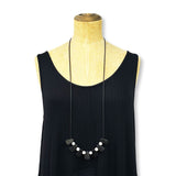Resin bead necklace- black fan
