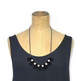 Resin bead necklace- black fan