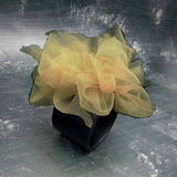 Fantasy Bangle in Butterscotch – wide black rubber bangle with golden butterscotch tulle, handmade by Frank Ideas