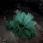 Fantasy Brooch in Green – recycled rubber brooch with green tulle, handmade by Frank Ideas