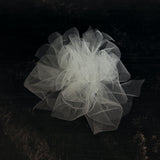 Fantasy Brooch in White – recycled rubber brooch with white tulle, handmade by Frank Ideas
