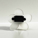 Flower shaped clear chunky ring