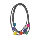 rubber and felt necklace