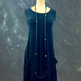 One of a kind glass bead and rubber necklace