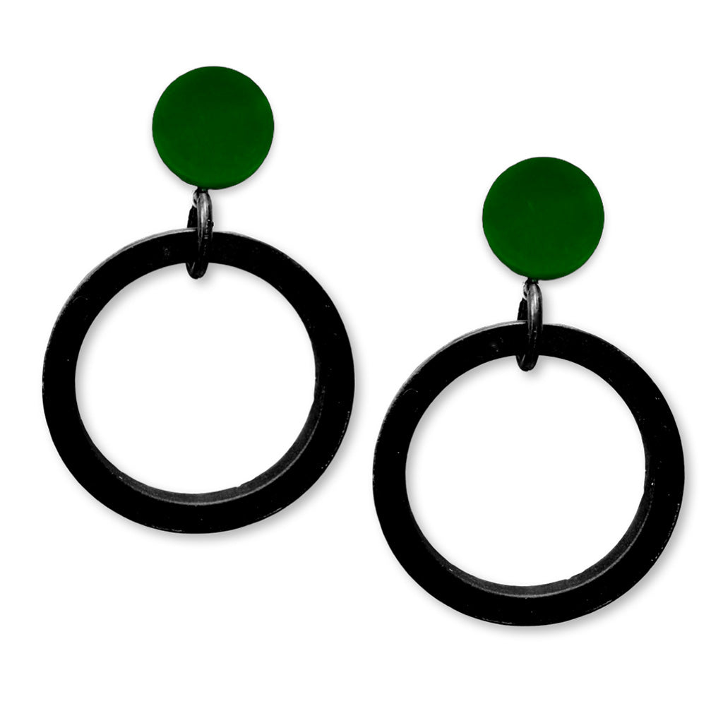 Square Rubber O Earrings