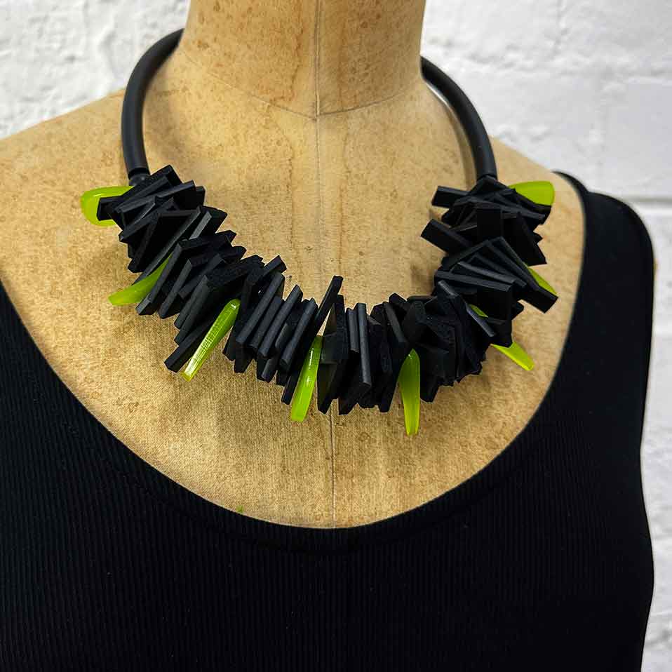Zero Waste, Recycled Rubber and Perspex Necklace Discontinued Colours