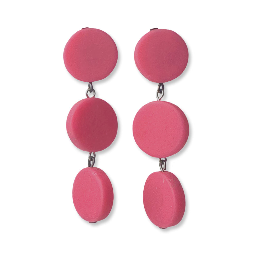 Triple Disk Resin Earrings
