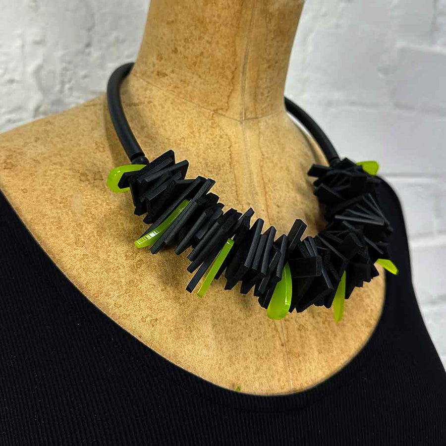 Zero Waste, Recycled Rubber and Perspex Necklace