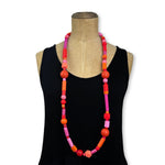 fun long  rubber bead necklace