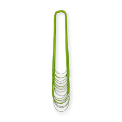 Long green rubber spaghetti necklace light by Frank Ideas