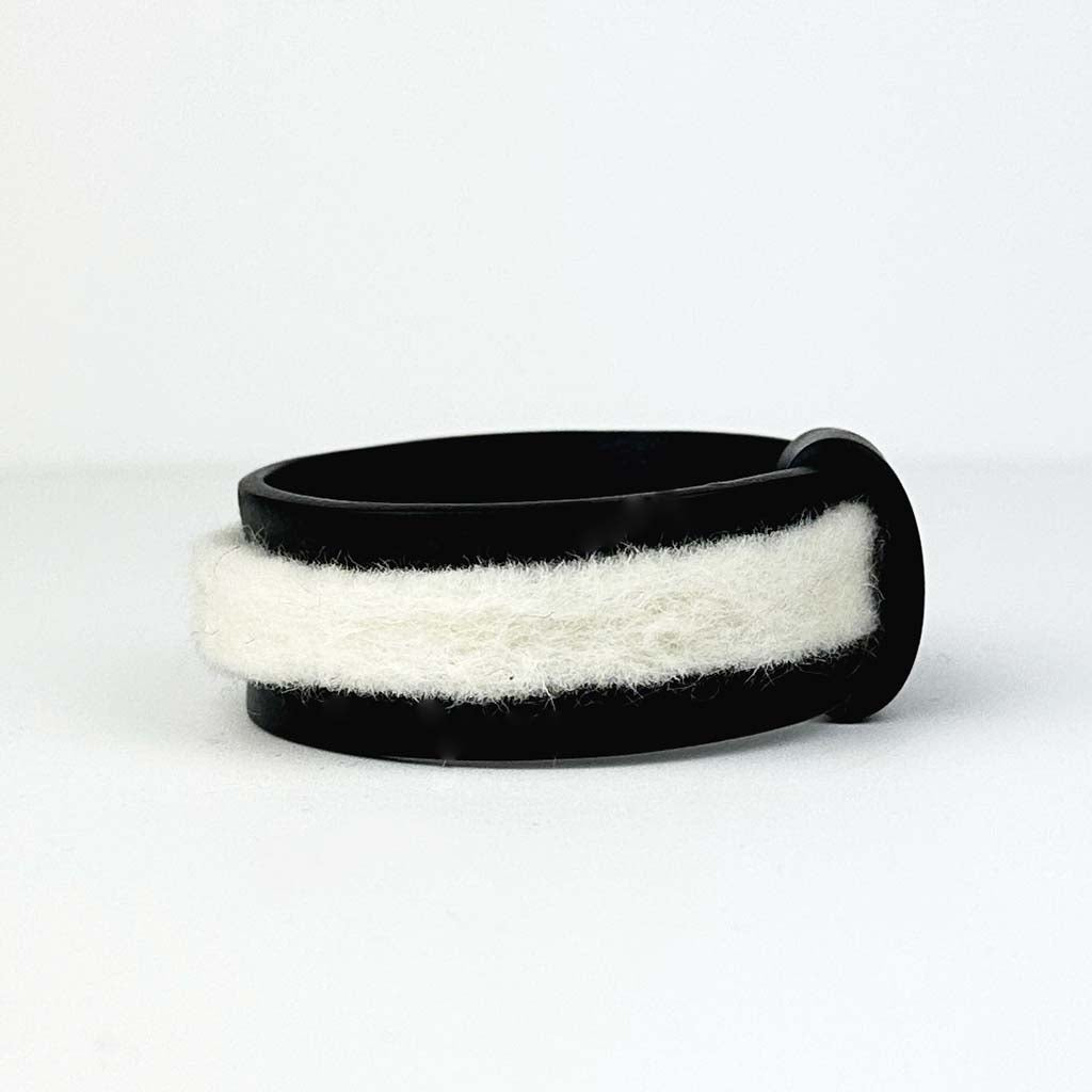 single layer rubber and felt bangle