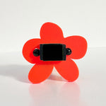 Orange flower shaped chunky dress ring