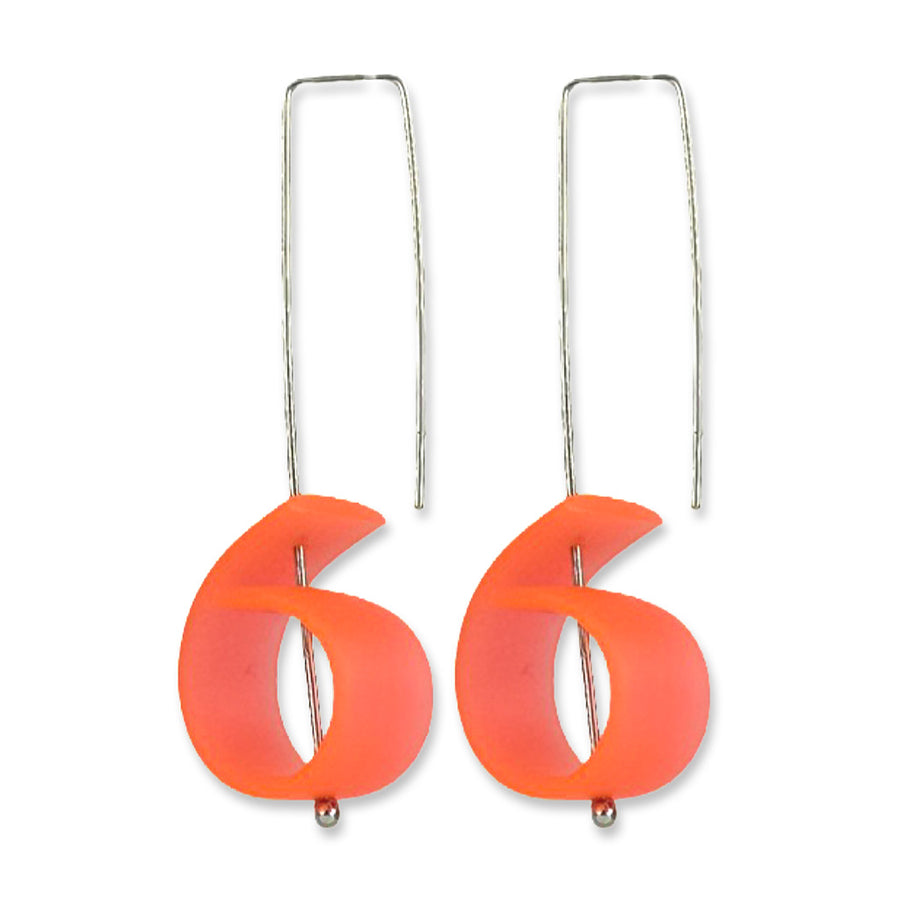 Hook earrings with orange circular detail