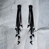 Pearl Earrings - Starburst Long Rubber Earrings with pearls