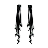 Pearl Earrings - Starburst Long Rubber Earrings with pearls