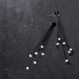 Pearl Earrings - Starburst Long Rubber Earrings with pearls