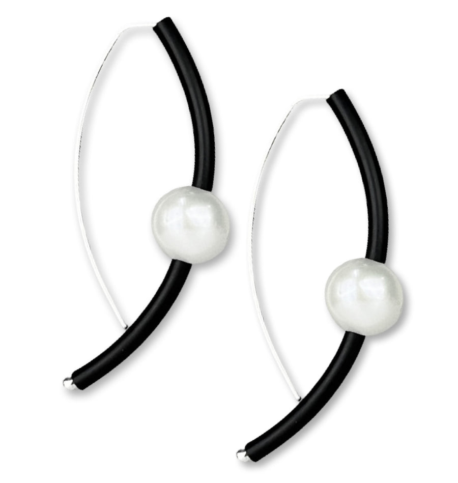 small sphere earrings with pearls