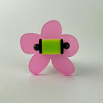pink and lime green chunky perspex flower shaped ring
