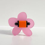 Pink and orange chunky flower ring