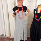 long geometric bead necklace