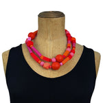 bold designer long  rubber bead necklace