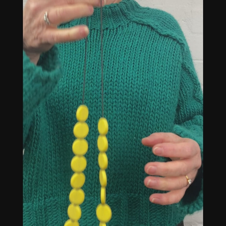 Resin bead necklace- lemon
