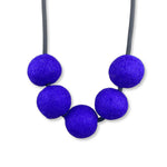 Short chunky felt bead necklace in purple by Frank Ideas