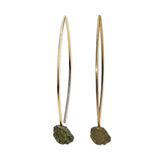 gold earrings with pyrite nuggets