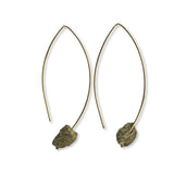 gold earrings with pyrite nuggets