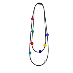 rubber and felt necklace