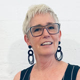 OH So Fabulous, recycled rubber designer earrings -old colours
