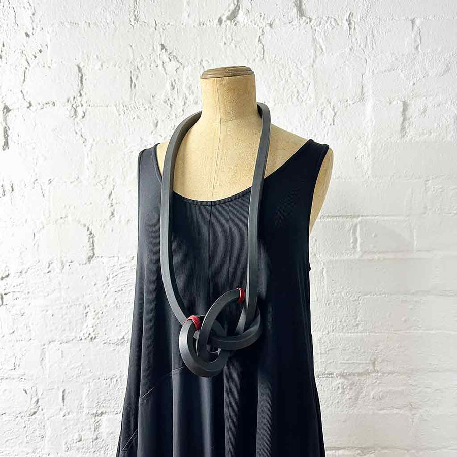 Dramatic Long Knot Necklace