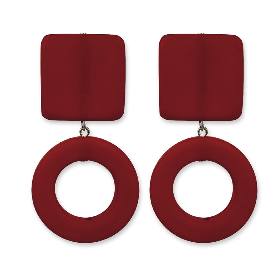 square + ring earrings