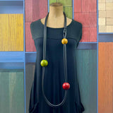 123 Wooden Bead and Rubber Necklace