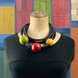 123 Wooden Bead and Rubber Necklace