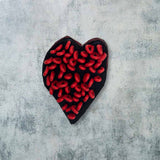 One Of A Kind Loopy Rubber Heart Brooch