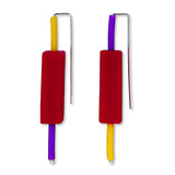 rectangle earrings - multi colour