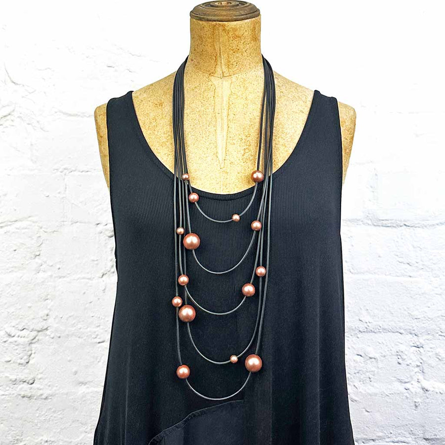 SOLAR SYSTEM NECKLACE - Steel / Rose Gold