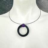 short rubber O necklace with rubber o rings