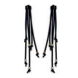 Starburst Earrings - Long Rubber Earrings with faceted cube beads.