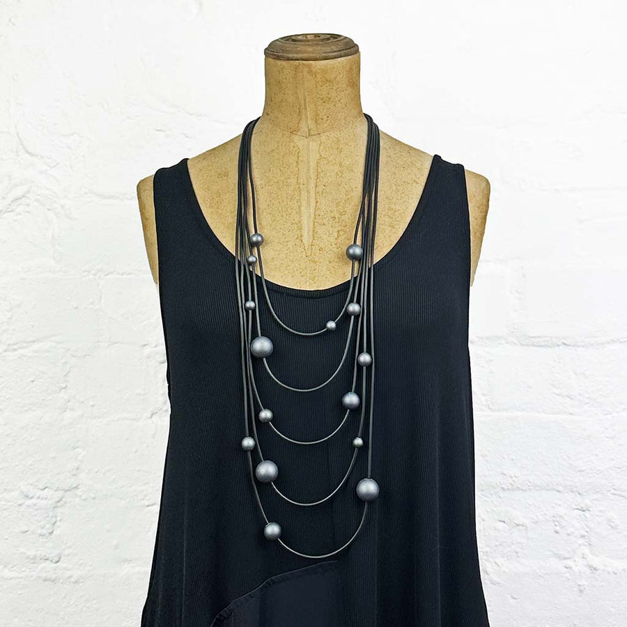 SOLAR SYSTEM NECKLACE - Steel / Rose Gold