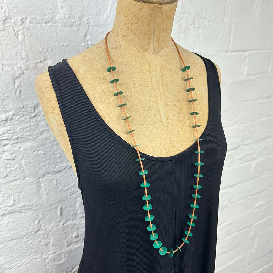 recycled African vulcanite vinyl bead necklaces